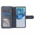 For Samsung S10 S20 S10E  S10 Plus Pu Leather  Mobile Phone Cover Zipper Card Bag   Wrist Strap blue