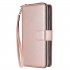 For Samsung S10 S20 S10E  S10 Plus Pu Leather  Mobile Phone Cover Zipper Card Bag   Wrist Strap Rose gold