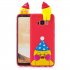 For Samsung S8 3D Cartoon Lovely Coloured Painted Soft TPU Back Cover Non slip Shockproof Full Protective Case red