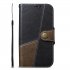 For Samsung S8PLUS G955 Hit Color Stitching Leather Protective Phone Case with Button   Card Position   Bracket brown