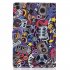 For Samsung T510 T515 Laptop Protective Case with Front Snap Cute Cartoon Color Painted Smart Stay PU Cover  Graffiti