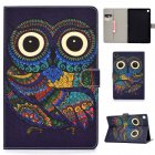 For Samsung T510/T515 Laptop Protective Case with Front Snap Cute Cartoon Color Painted Smart Stay PU Cover  owl