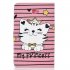 For Samsung T580 PU Laptop Protective Case with Front Snap Color Painted Smart Stay Cover  Crown cat