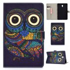 For Samsung T590 <span style='color:#F7840C'>Laptop</span> Protective Case Color Painted Smart Stay PU Cover with Front Snap owl