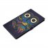 For Samsung T590 Laptop Protective Case Color Painted Smart Stay PU Cover with Front Snap owl