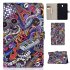 For Samsung T590 Laptop Protective Case Color Painted Smart Stay PU Cover with Front Snap Graffiti