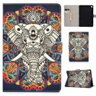 For Samsung T720/T725 Laptop Protective Cover Cartoon Color Painted Smart Stay PU Cover with Front Snap Fun elephant