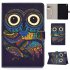 For Samsung T720 T725 Laptop Protective Cover Cartoon Color Painted Smart Stay PU Cover with Front Snap owl