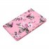 For Samsung T720 T725 Laptop Protective Cover Cartoon Color Painted Smart Stay PU Cover with Front Snap Pink flower