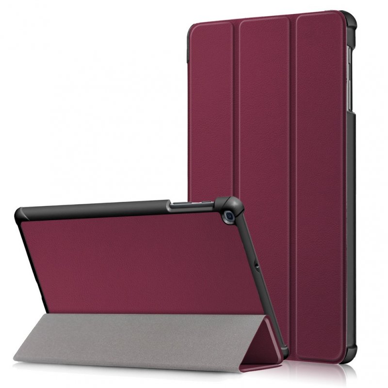 For Samsung Tab A 10.1 2019 T510 t515 Tablet PC Protective Case Flip Type Red wine