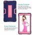 For Samsung Tab A T290 T295 PC  Silicone Hit Color Armor Case Tri proof Shockproof Dustproof Anti fall Protective Tablet Cover  Navy   Rose