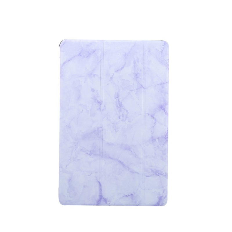 For Samsung Tab S6 T860 Tablet Cover Marbling Pattern PU Leather Anti-fall Anti-scrach Anti-slip Protect Shell Tri-fold Case  purple