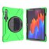 For Samsung Tab S7 T870  Tab S7 Plus T970 T975 Protective Cover with Pen Slot Anti fall Belt Holder   Wristband   Straps green Samsung Tab S7 T870  2020 