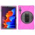 For Samsung Tab S7 T870  Tab S7 Plus T970 T975 Protective Cover with Pen Slot Anti fall Belt Holder   Wristband   Straps Rose red Samsung Tab S7 Plus T970 T975