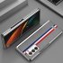 For Samsung  Z  Fold2 Mobile  Phone  Cover Pu All inclusive Anti drop Leather Folding Tempered Glass Screen Protector Silver