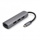 For Type-C Hub3.0 + Hdmi4K 4 in 1 Notebook <span style='color:#F7840C'>Mobile</span> <span style='color:#F7840C'>Phone</span> Adapter Notebook for mate10mate20 P20 P30 gray