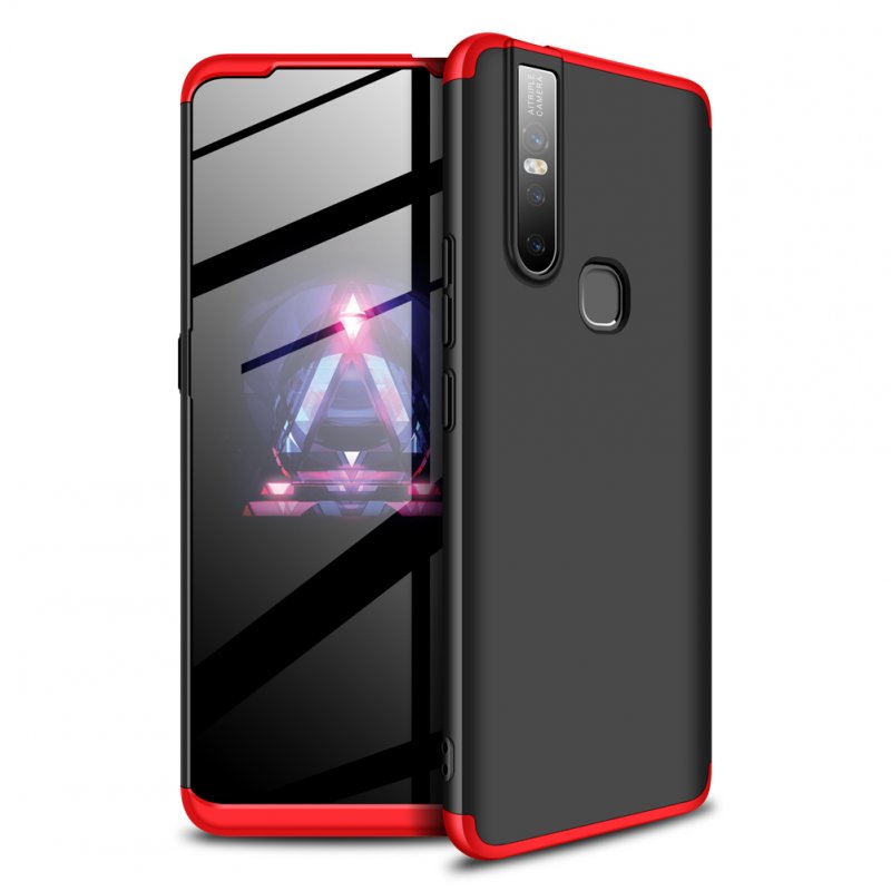 For VIVO S1/V15 Ultra Slim PC Back Cover Non-slip Shockproof 360 Degree Full Protective Case Red black red