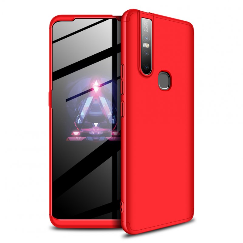 For VIVO S1/V15 Ultra Slim PC Back Cover Non-slip Shockproof 360 Degree Full Protective Case red