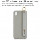 For VIVO V11 Simple Solid Color Chic Wrist Rope Bracket Matte TPU Anti-scratch Non-slip Protective Cover Back Case 12 gray
