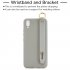 For VIVO V11 Simple Solid Color Chic Wrist Rope Bracket Matte TPU Anti scratch Non slip Protective Cover Back Case 12 gray