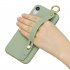 For VIVO V15 Simple Solid Color Chic Wrist Rope Bracket Matte TPU Anti scratch Non slip Protective Cover Back Case 10 beans green