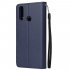 For VIVO Y17 Cellphone Cover PU Leather Shell All round Protection Mobile Phone Case Precise Cutout Wallet Design Stand Function Blue