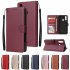 For VIVO Y17 Cellphone Cover PU Leather Shell All round Protection Mobile Phone Case Precise Cutout Wallet Design Stand Function Wine red