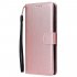 For VIVO Y17 Cellphone Cover PU Leather Shell All round Protection Mobile Phone Case Precise Cutout Wallet Design Stand Function Rose gold