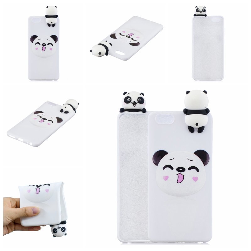 For VIVO Y71 3D Cute Coloured Painted Animal TPU Anti-scratch Non-slip Protective Cover Back Case Smiley panda