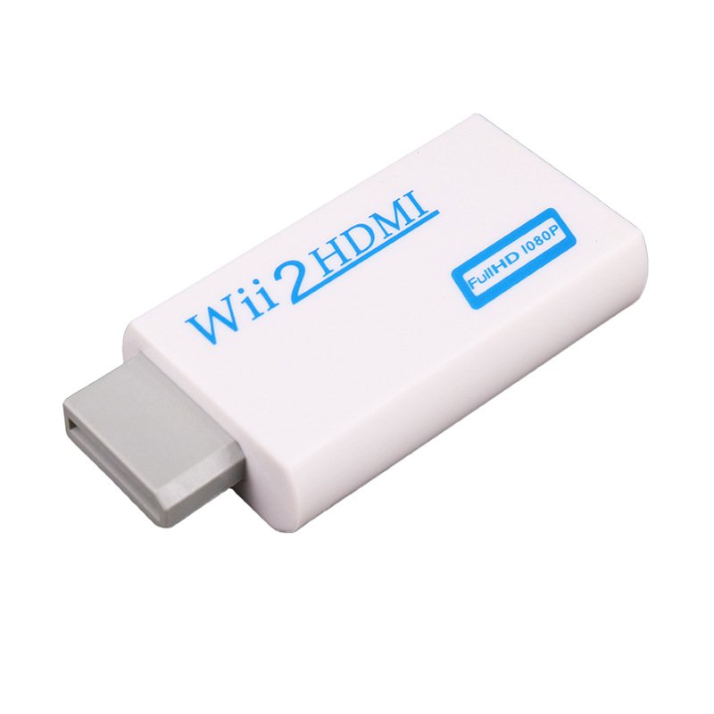 For Wii to HDMI Converter Full HD 1080P Wii to HDMI Wii2HDMI Converter 3.5mm Audio For PC HDTV Monitor Display white