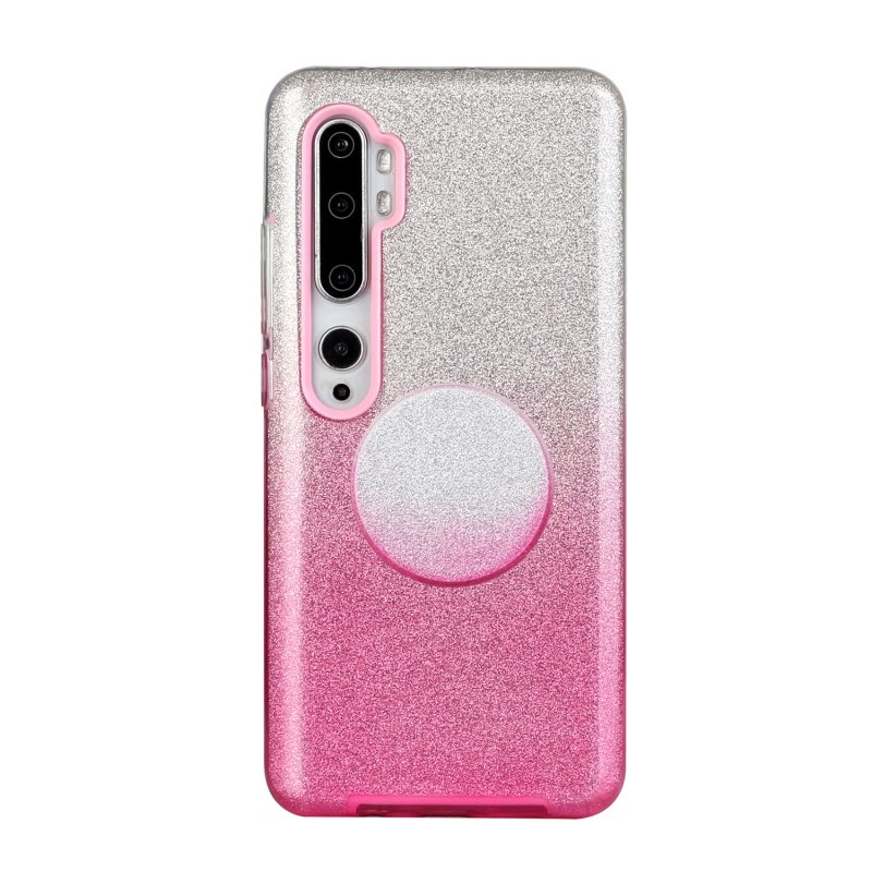 For XIAOMI CC9E/A3/10/10 PRO/K20/K20 pro Phone Case Gradient Color Glitter Powder Phone Cover with Airbag Bracket Pink