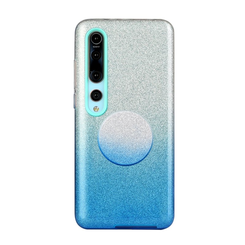 For XIAOMI CC9E/A3/10/10 PRO/K20/K20 pro Phone Case Gradient Color Glitter Powder Phone Cover with Airbag Bracket blue