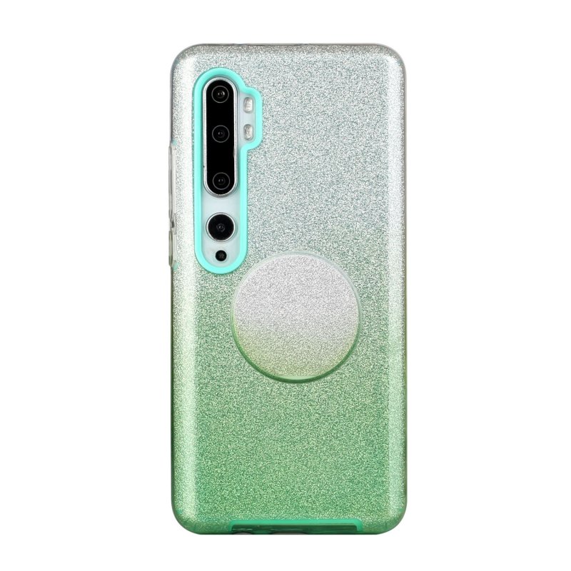 For XIAOMI CC9E/A3/10/10 PRO/K20/K20 pro Phone Case Gradient Color Glitter Powder Phone Cover with Airbag Bracket green