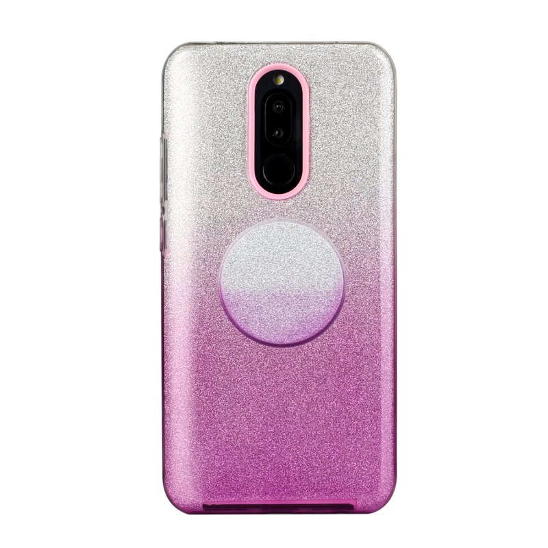 For XIAOMI CC9E/A3/10/10 PRO/K20/K20 pro Phone Case Gradient Color Glitter Powder Phone Cover with Airbag Bracket purple