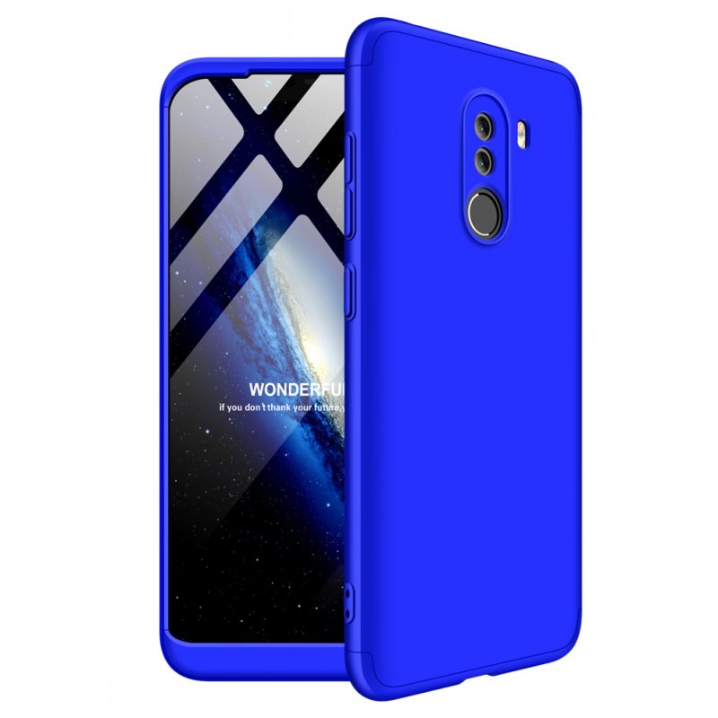 For XIAOMI Pocophone F1 Ultra Slim PC Back Cover Non-slip Shockproof 360 Degree Full Protective Case blue