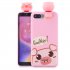 For XIAOMI Redmi 6A 3D Cartoon Lovely Coloured Painted Soft TPU Back Cover Non slip Shockproof Full Protective Case Light pink