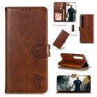 For <span style='color:#F7840C'>XiaoMI</span> 10 Pro Mobile Phone Cover PU Leather Front Buckle Smart Shell Anti-fall Phone Case 6 brown