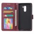For Xiaomi Pocophone F1 Flip type Leather Protective Phone Case with 3 Card Position Buckle Design Phone Cover  Red wine