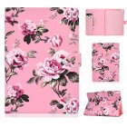 For iPad 10.5 2017/iPad 10.2 2019 Laptop Protective Case Color Painted Smart Stay PU Cover with Front Snap  Pink flower