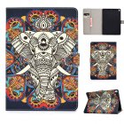 For iPad 10.5 2017/iPad 10.2 2019 Laptop Protective Case Color Painted Smart Stay PU Cover with Front Snap  Fun elephant