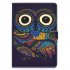 For iPad 10 5 2017 iPad 10 2 2019 Laptop Protective Case Color Painted Smart Stay PU Cover with Front Snap  owl