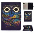 For iPad 5/6/7/8/9-iPad Pro9.7-iPad 9.7 Laptop Protective Case Color Painted Smart Stay PU Cover owl
