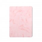 For iPad Pro 10.2 2019 Tablet Cover Marbling Pattern PU Leather Pen Loops Anti-fall Anti-scrach Anti-slip Protect Shell Tri-fold Tablet Case pink