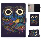 For iPad Pro 11 Laptop Protective Case Smart Stay Color Painted PU Cover with Front Snap owl