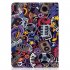 For iPad Pro 11 Laptop Protective Case Smart Stay Color Painted PU Cover with Front Snap Graffiti