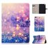 For iPad mini 1 2 3 4 5 Laptop Protective Case Frront Snap Color Painted Smart Stay PU Cover Purple quicksand
