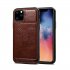 For iPhone 11 11 Pro 11 Pro Max Cellphone Smart Shell 2 in 1 Textured PU Leather Shock Absorption Anti Fall Card Holder Stand Function Phone Cover black