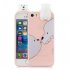 For iPhone 5 5S SE 3D Cartoon Lovely Coloured Painted Soft TPU Back Cover Non slip Shockproof Full Protective Case Big white bear