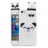 For iPhone 5 5S SE 3D Cartoon Lovely Coloured Painted Soft TPU Back Cover Non slip Shockproof Full Protective Case Smiley panda