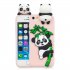 For iPhone 5 5S SE 6 6S 6 Plus 6S Plus 7 8 7 Plus 8 Plus Phone Case 3D Cartoon Panda Bamboo Cellphone Back Shell Shockproof Smartphone Cover Pink
